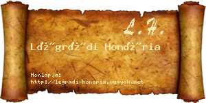 Légrádi Honória névjegykártya